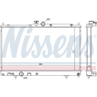 Nissens | Kühler, Motorkühlung | 628956