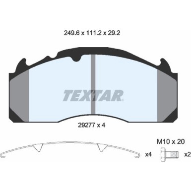Textar | Bremsbelagsatz, Scheibenbremse | 2927701
