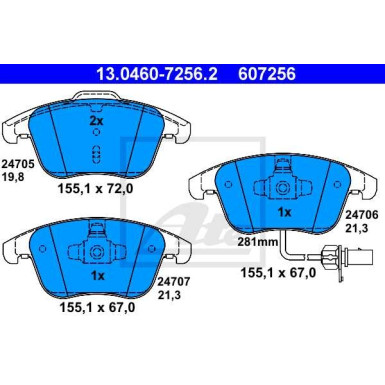 13.0460-7256.2 Bremsbelagsatz, Scheibenbremse