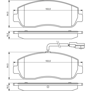 BOSCH Bremsbelagsatz, Scheibenbremse 0 986 494 498