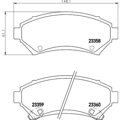 Hella | Bremsbelagsatz, Scheibenbremse | 8DB 355 016-951
