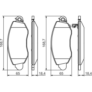 BOSCH Bremsbelagsatz, Scheibenbremse 0 986 494 047