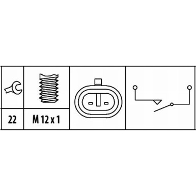 Hella | Schalter, Rückfahrleuchte | 6ZF 181 612-021