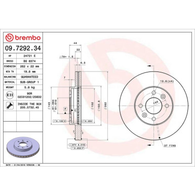Brembo | Bremsscheibe | 09.7292.34
