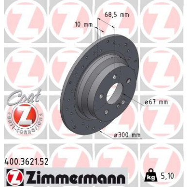 Zimmermann Bremsscheibe SPORT Z 400.3621.52 Zimmermann Bremsscheibe SPORT Z 400.3621.52