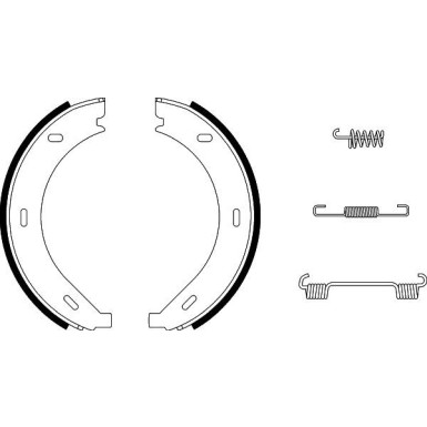 Hella | Bremsbackensatz, Feststellbremse | 8DA 355 050-401