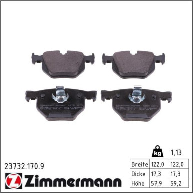 Zimmermann Bremsbelagsatz, Scheibenbremse pb:z 23732.170.9