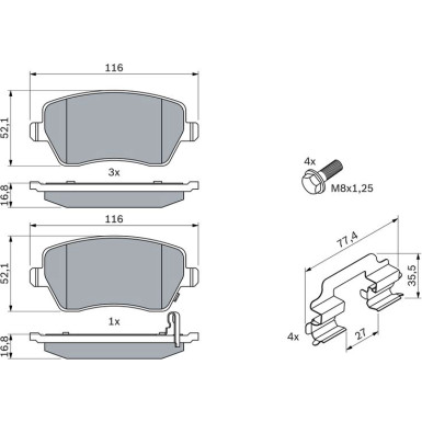 0 986 494 160 Bremsbelagsatz, Scheibenbremse