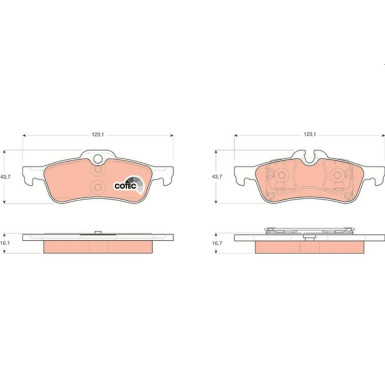 TRW Bremsbelagsatz, Scheibenbremse COTEC GDB1561