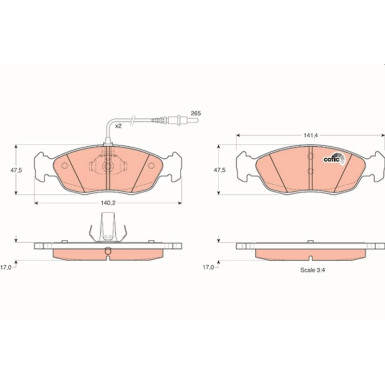 GDB1104 Bremsbelagsatz, Scheibenbremse COTEC