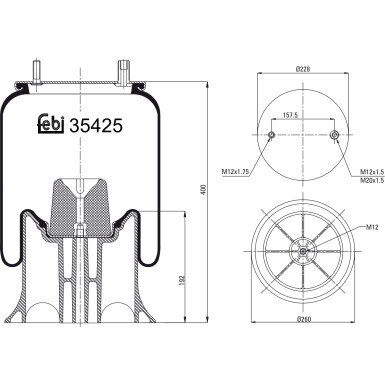 FEBI BILSTEIN 39425 Federbalg, Luftfederung