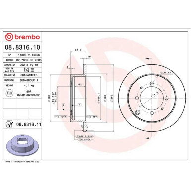 Brembo | Bremsscheibe | 08.8316.11