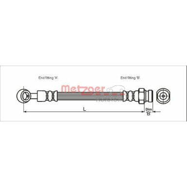 2 x METZGER Bremsschlauch | 4110405