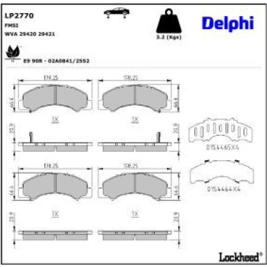 Delphi Bremsbelagsatz, Scheibenbremse LP2770
