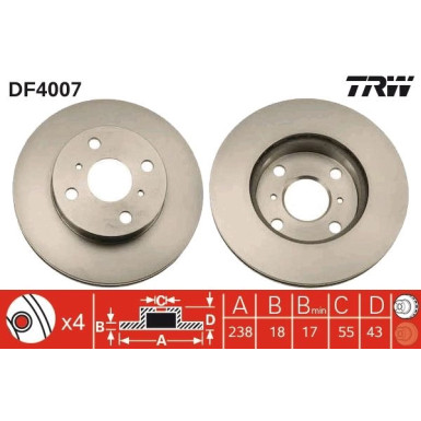 TRW | Bremsscheibe | DF4007