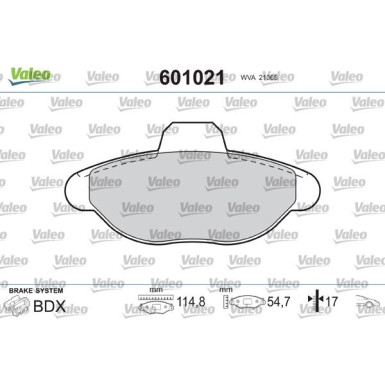 Valeo | Bremsbelagsatz, Scheibenbremse | 601021