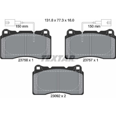 2375603 Bremsbelagsatz, Scheibenbremse