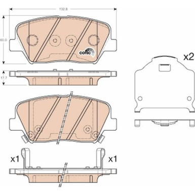 TRW Bremsbelagsatz, Scheibenbremse COTEC GDB3549