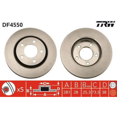 TRW | Bremsscheibe | DF4550