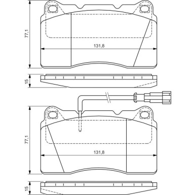 BOSCH Bremsbelagsatz, Scheibenbremse 0 986 424 577