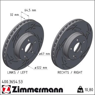 Zimmermann Bremsscheibe BLACK Z 400.3654.53