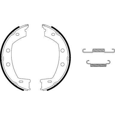 Hella | Bremsbackensatz, Feststellbremse | 8DA 355 050-801