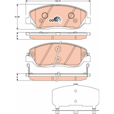 GDB3418 Bremsbelagsatz, Scheibenbremse COTEC