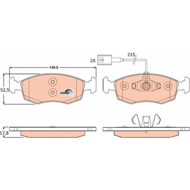 TRW Bremsbelagsatz, Scheibenbremse COTEC GDB1900