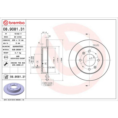 08.9081.31 Bremsscheibe PRIME LINE - UV Coated 08.9081.31 Bremsscheibe PRIME LINE - UV Coated