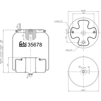 FEBI BILSTEIN 35678 Federbalg, Luftfederung FEBI BILSTEIN 35678 Federbalg, Luftfederung