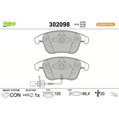 302098 Bremsbelagsatz, Scheibenbremse ESSENTIAL