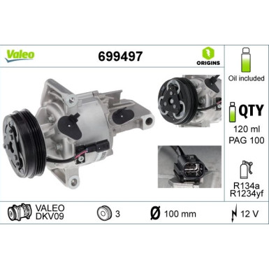 Valeo | Kompressor, Klimaanlage | 699497