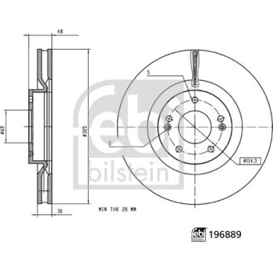 febi bilstein | Bremsscheibe | 196889