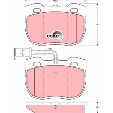 TRW Bremsbelagsatz, Scheibenbremse COTEC GDB1093