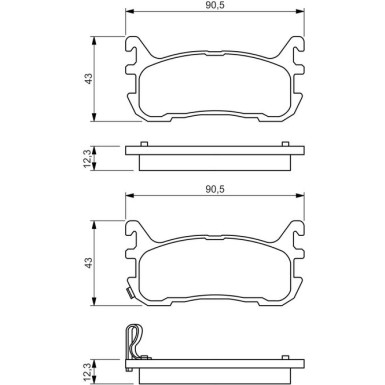 BOSCH Bremsbelagsatz, Scheibenbremse 0 986 494 482