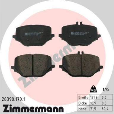 Zimmermann | Bremsbelagsatz, Scheibenbremse | 26390.170.1