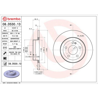 Brembo | Bremsscheibe | 08.D530.13