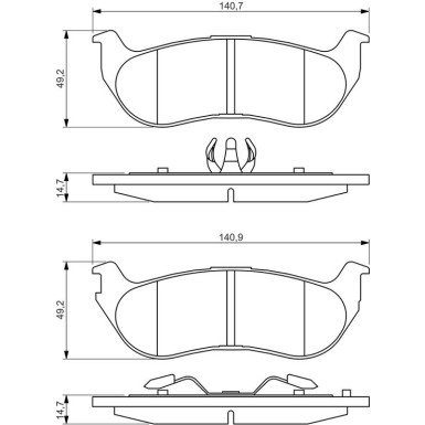 BOSCH Bremsbelagsatz, Scheibenbremse 0 986 494 419