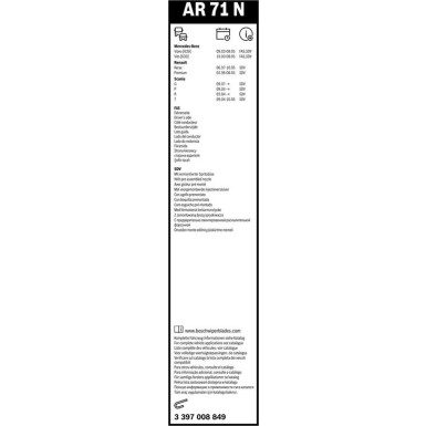 BOSCH AR 71 N Scheibenwischer Aerotwin Retro 3 397 008 849