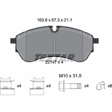 Textar Bremsbelagsatz, Scheibenbremse Q+ 2214701