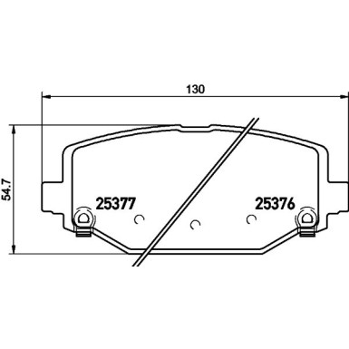 Hella | Bremsbelagsatz, Scheibenbremse | 8DB 355 020-311