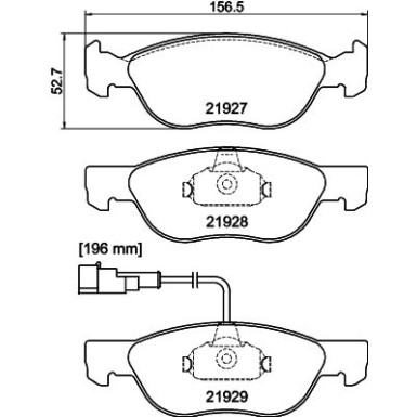 Hella | Bremsbelagsatz, Scheibenbremse | 8DB 355 007-901