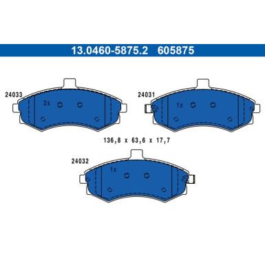 13.0460-5875.2 Bremsbelagsatz, Scheibenbremse