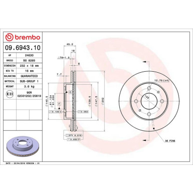 Brembo | Bremsscheibe | 09.6943.10
