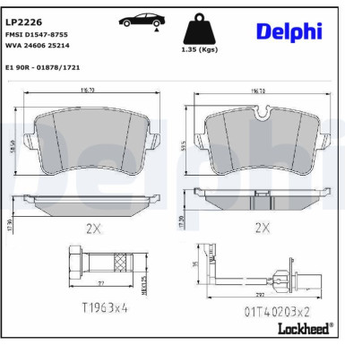 LP2226 Bremsbelagsatz, Scheibenbremse