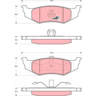 TRW Bremsbelagsatz, Scheibenbremse COTEC GDB4119