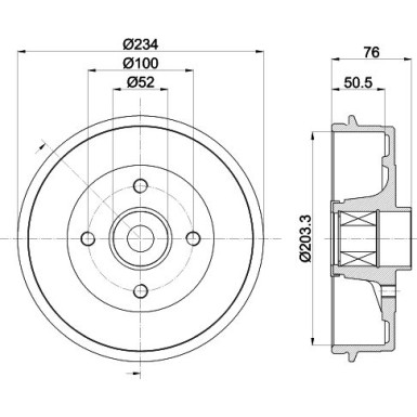 Hella | Bremstrommel | 8DT 355 302-871