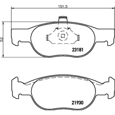Hella | Bremsbelagsatz, Scheibenbremse | 8DB 355 008-431