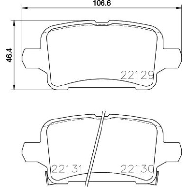Hella | Bremsbelagsatz, Scheibenbremse | 8DB 355 024-911