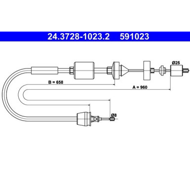 24.3728-1023.2 Seilzug, Kupplungsbetätigung